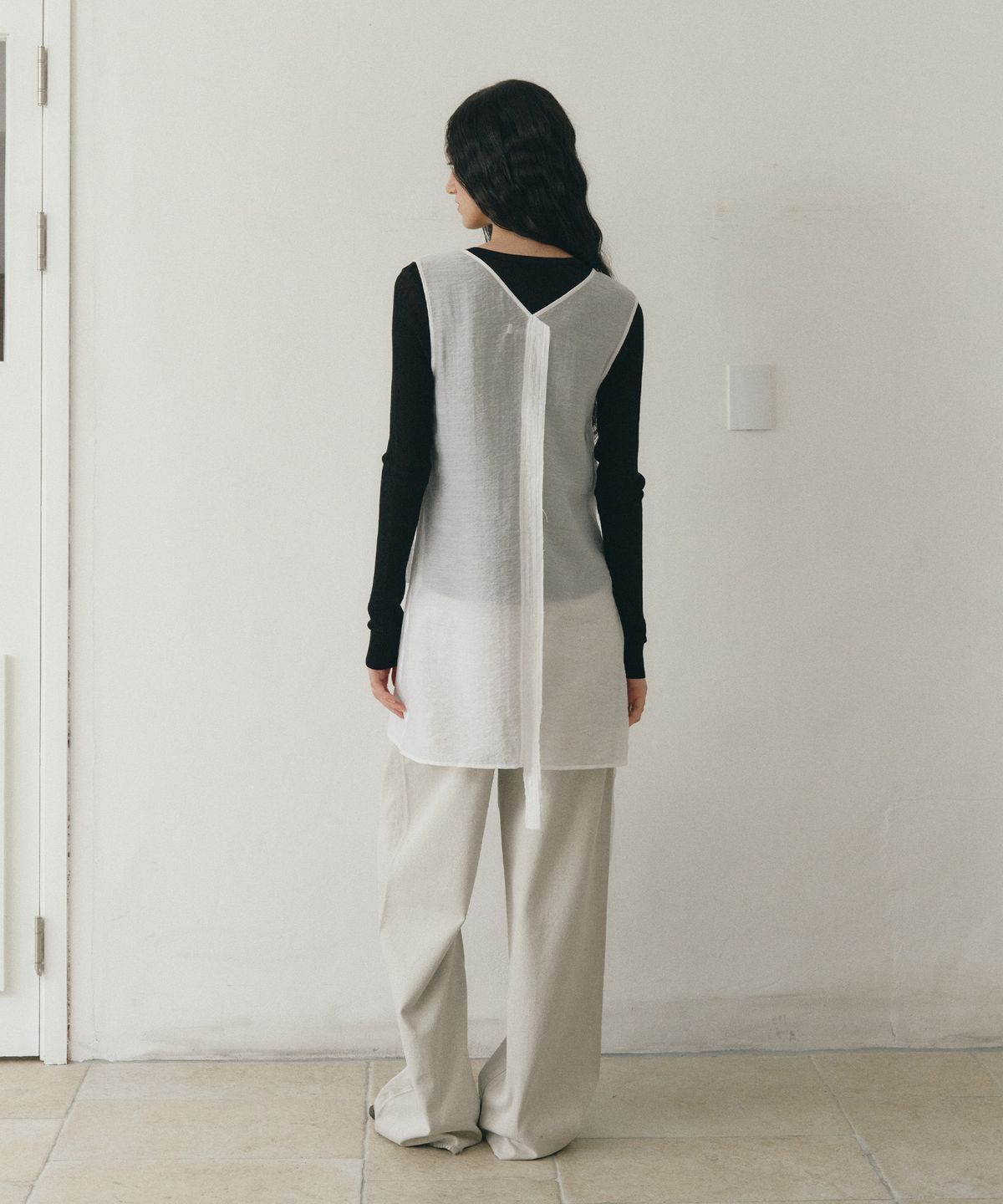 로우타이드(LOW TIDE) SHEER LAYERED DRESS [WHITE]