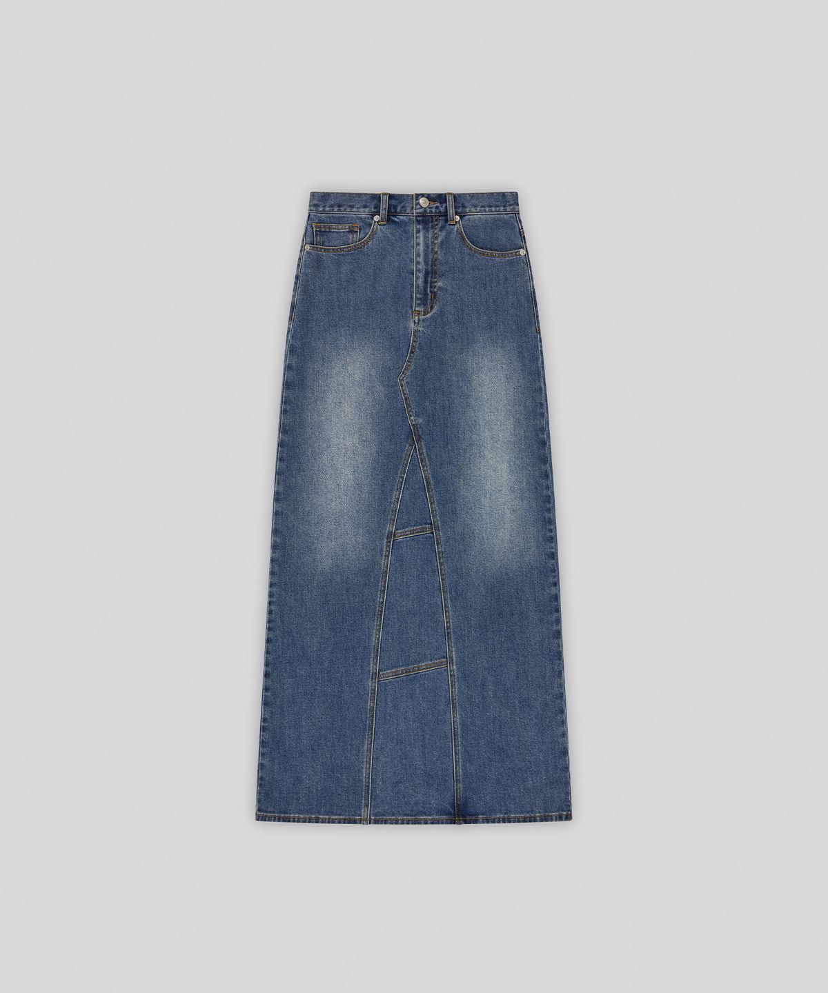 로우타이드(LOW TIDE) WASHED MAXI DENIM SKIRT [BLUE]