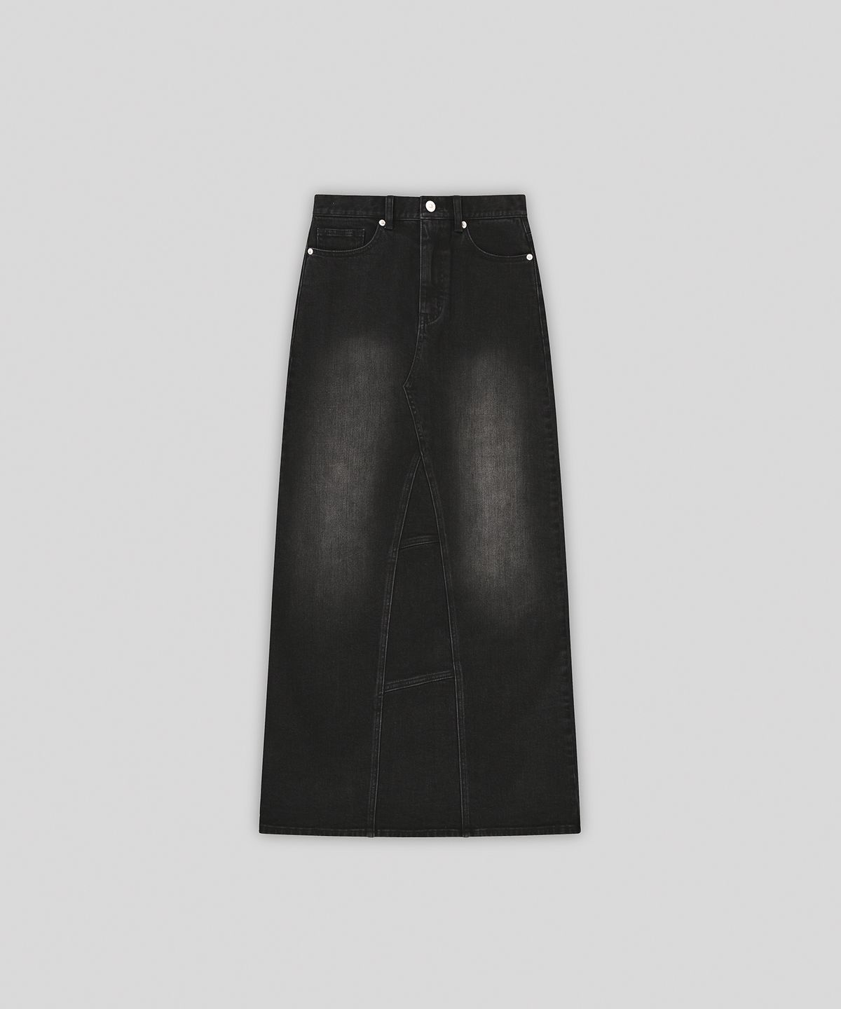 로우타이드(LOW TIDE) WASHED MAXI DENIM SKIRT [BLACK]