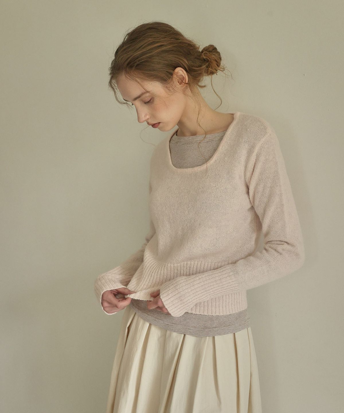 아우로(OURO) STRIPE LONG SLEEVE  [ BROWN ]
