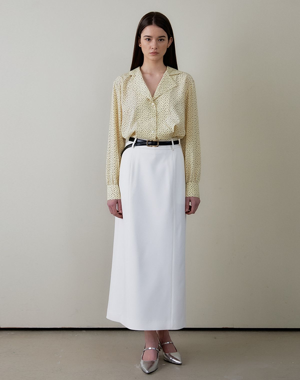 지에마르(GIEMAR) MAXI SKIRT WHITE 맥시 스커트 화이트