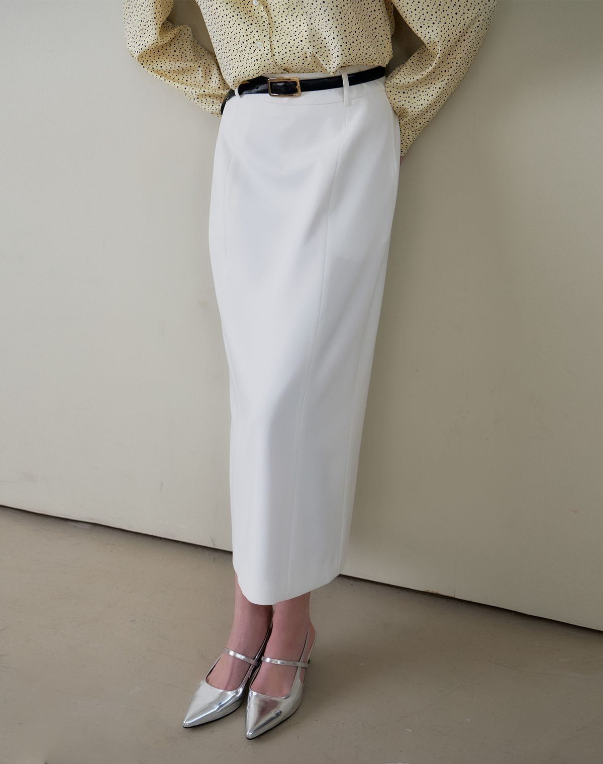 지에마르(GIEMAR) MAXI SKIRT WHITE 맥시 스커트 화이트