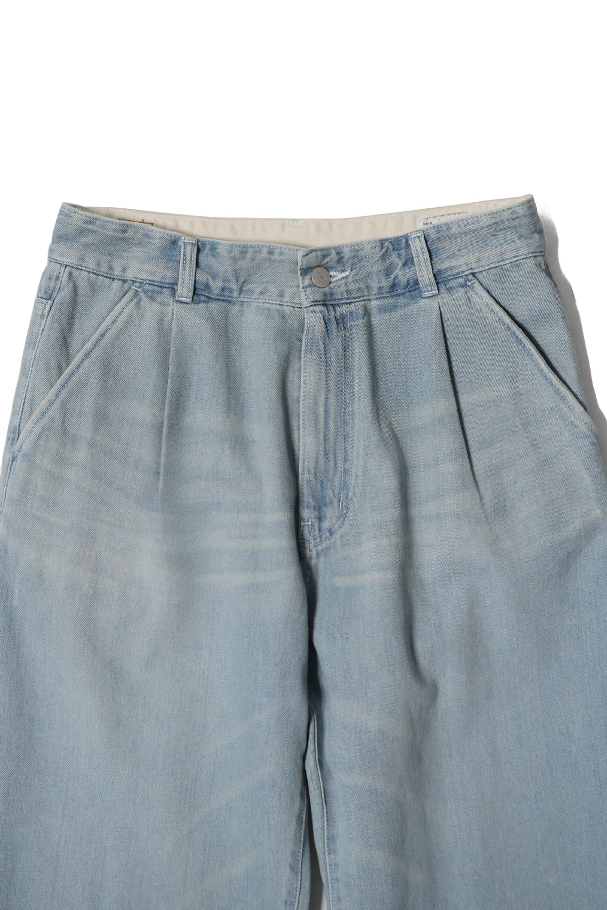 홀리선(HORLISUN) Corrigin One Tuck Denim Pants Light Blue