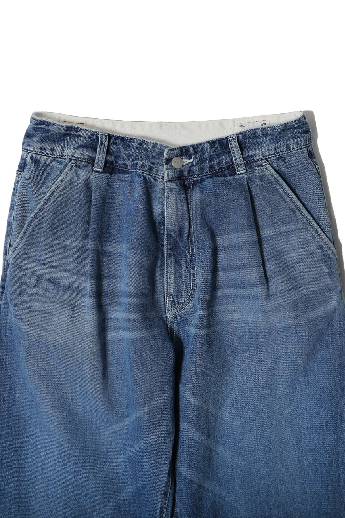 홀리선(HORLISUN) Corrigin One Tuck Denim Pants Normal Navy
