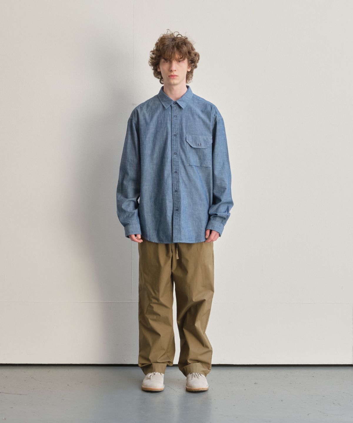 홀리선(HORLISUN) Jane Chambray Shirt Normal Navy