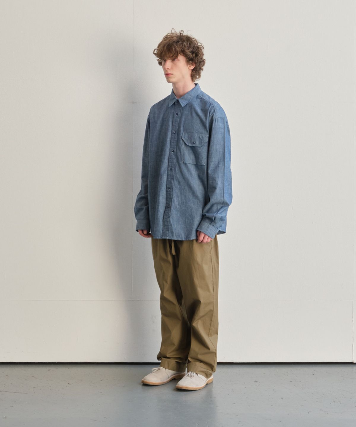 홀리선(HORLISUN) Jane Chambray Shirt Normal Navy