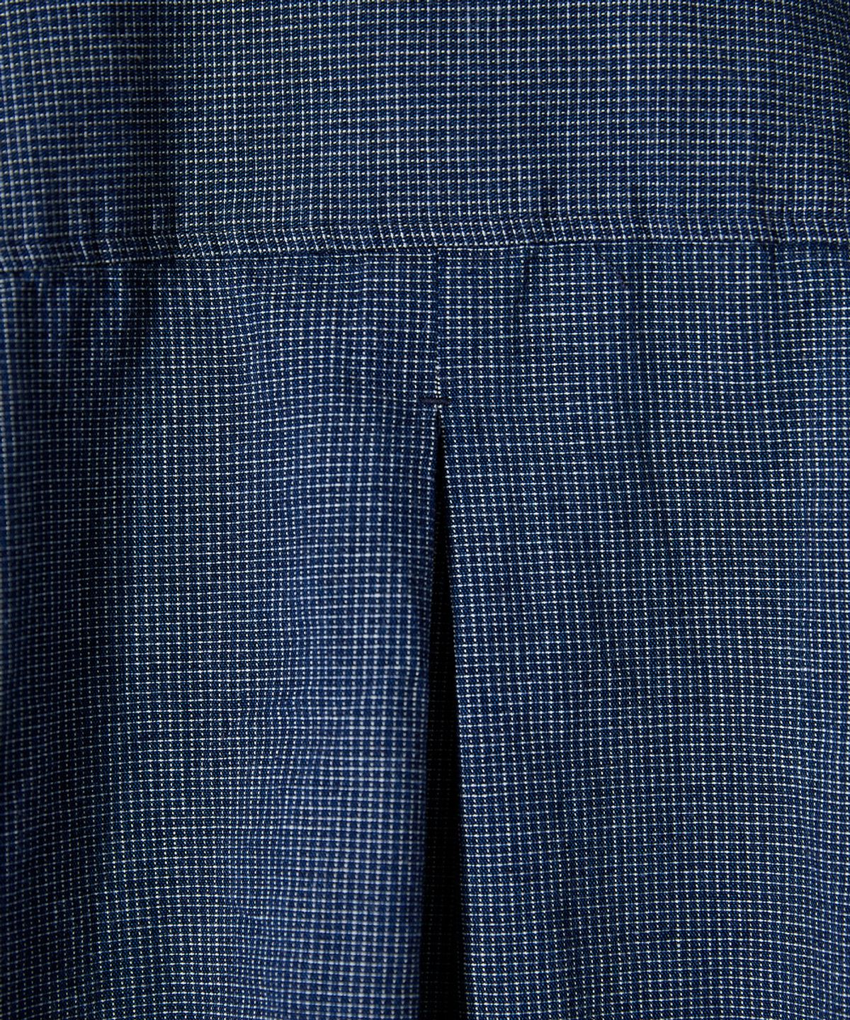 홀리선(HORLISUN) Maili Denim Check Shirt Navy