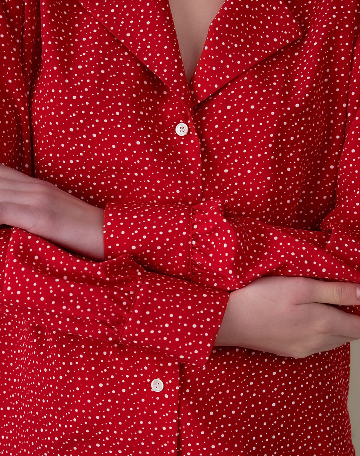 지에마르(GIEMAR) DOT BLOUSE RED 도트 블라우스 레드