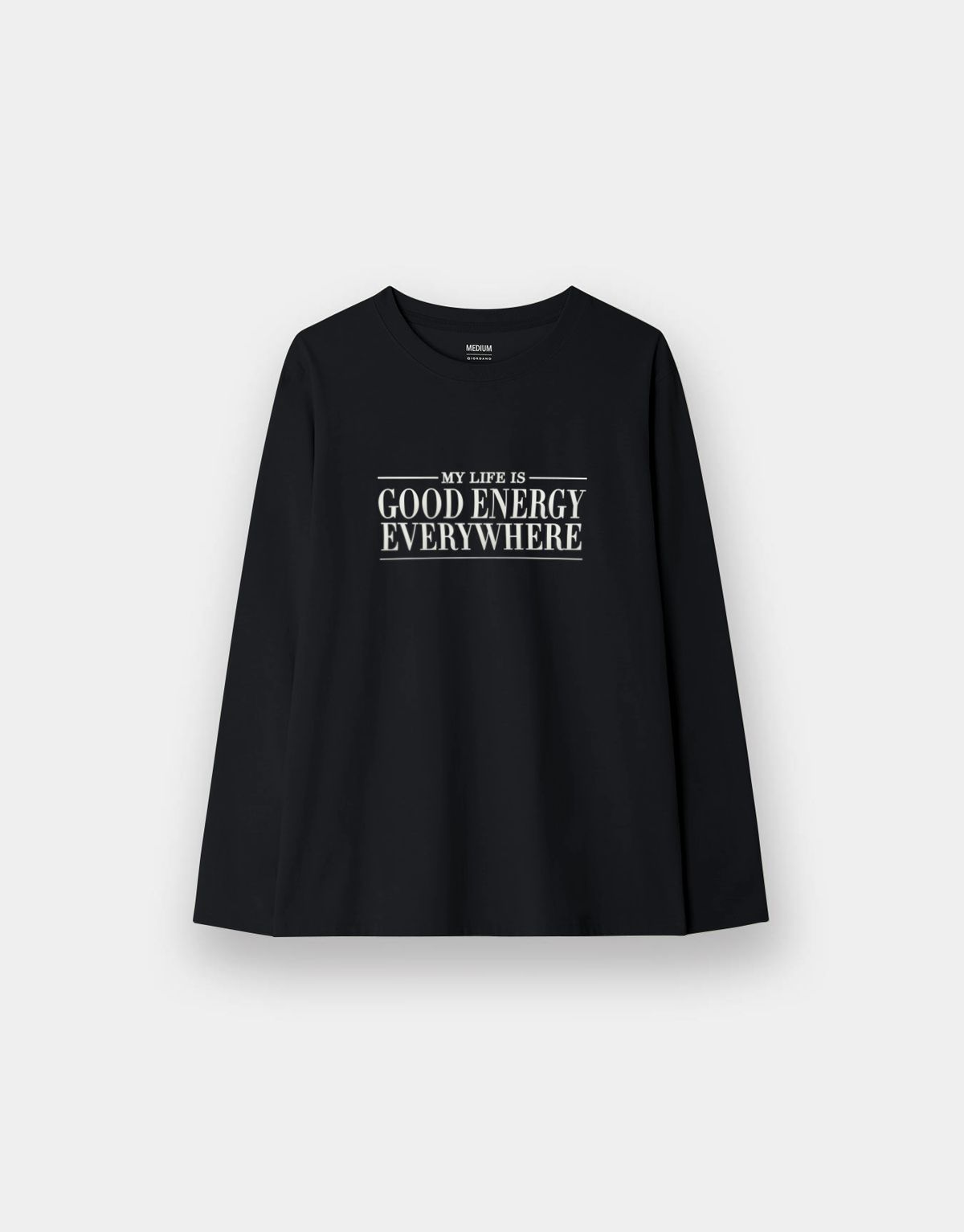 지오다노(GIORDANO) 루즈핏 그래픽 긴팔티(굿에너지) 395501 [4color]