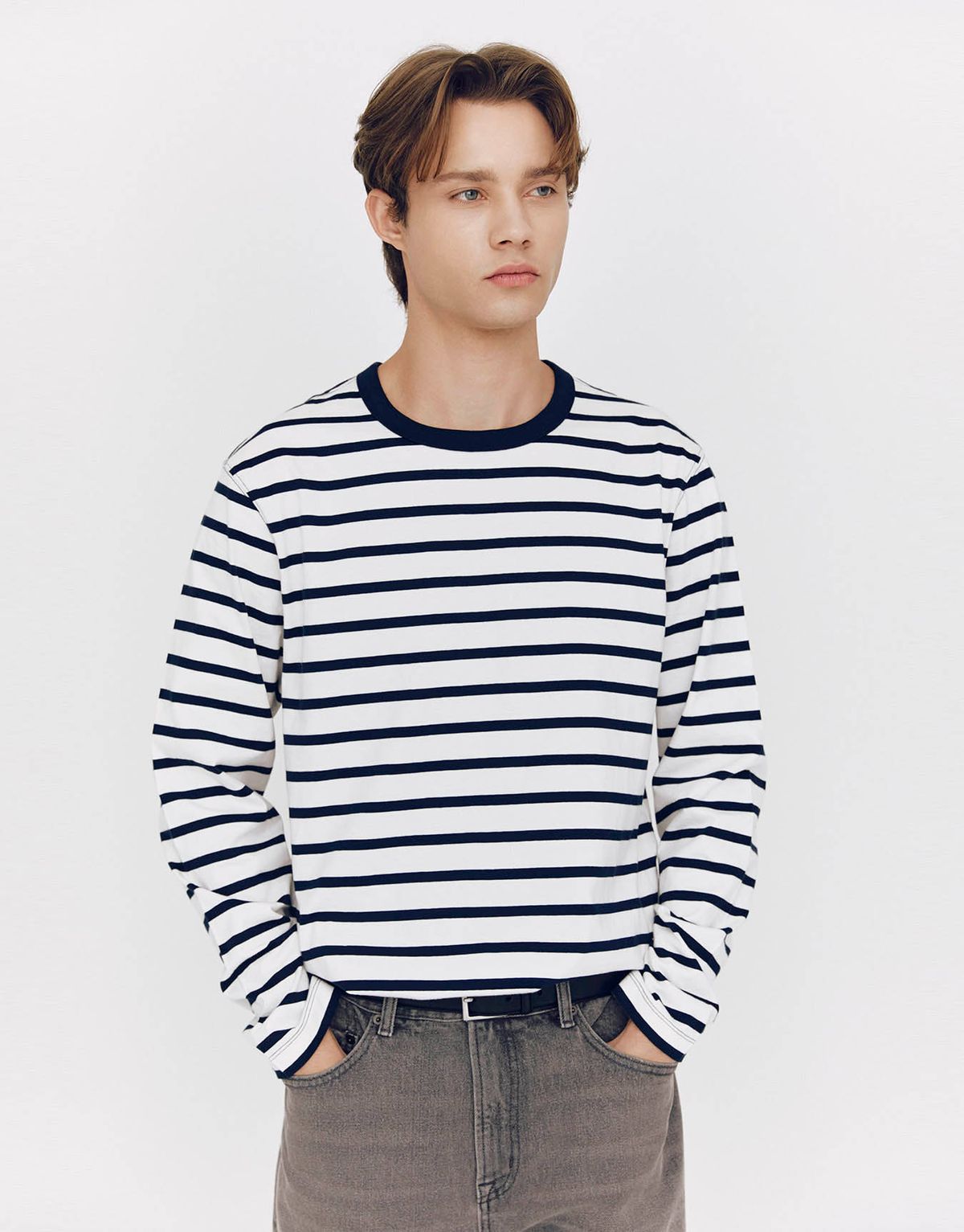 지오다노(GIORDANO) 스트라이프 긴팔 티셔츠 025503 [4color]