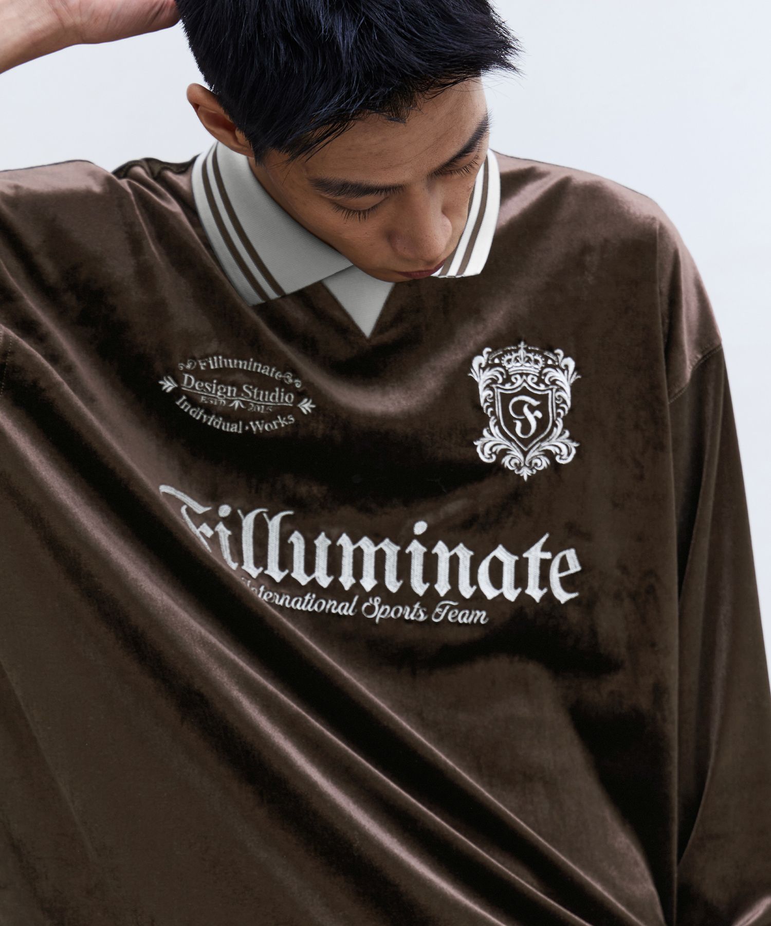 Tシャツ・カットソー [FILLUMINATE] Velour collar long sleeve MUSINSA | FILLUMINATE Velour Collar Long Sleeve-Brown
