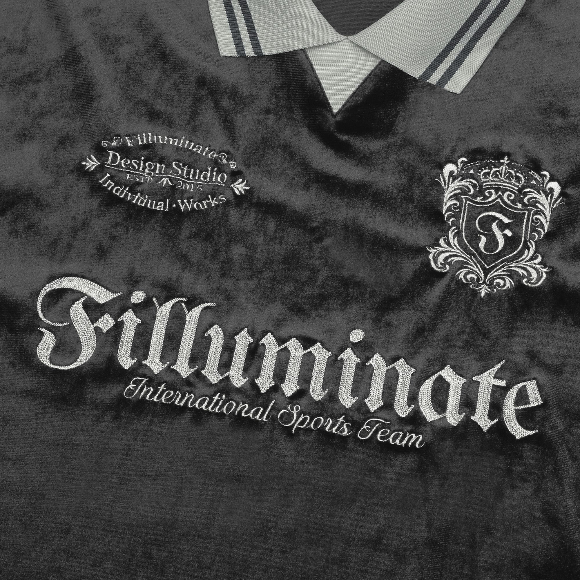 MUSINSA | FILLUMINATE Velour Collar Long Sleeve-Black