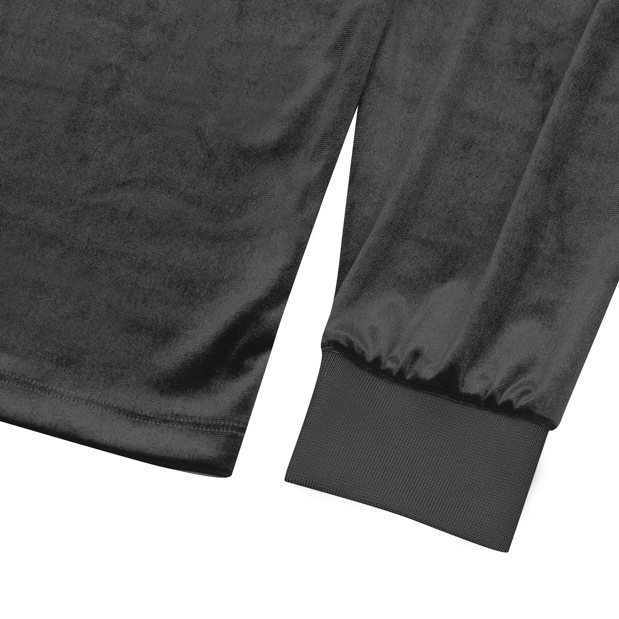 MUSINSA | FILLUMINATE Velour Collar Long Sleeve-Black