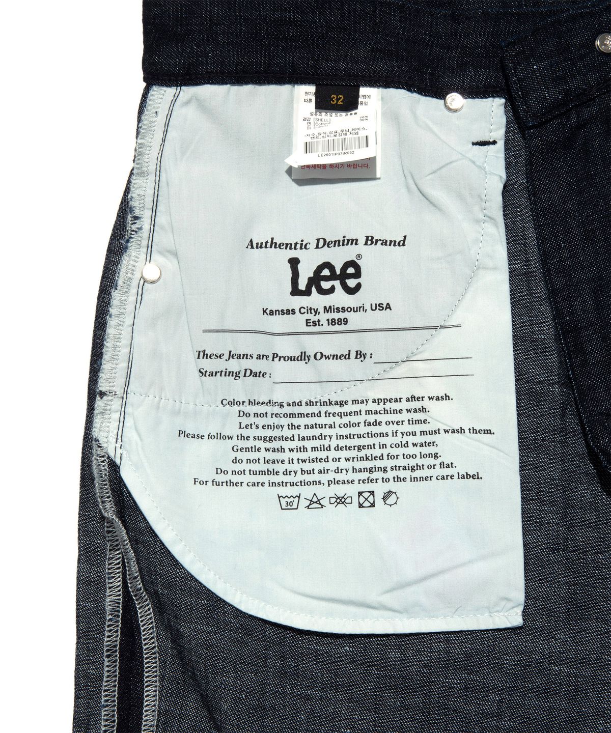 리(LEE) 맨 릴랙스드핏 린넨 데님 팬츠 인디고 로우