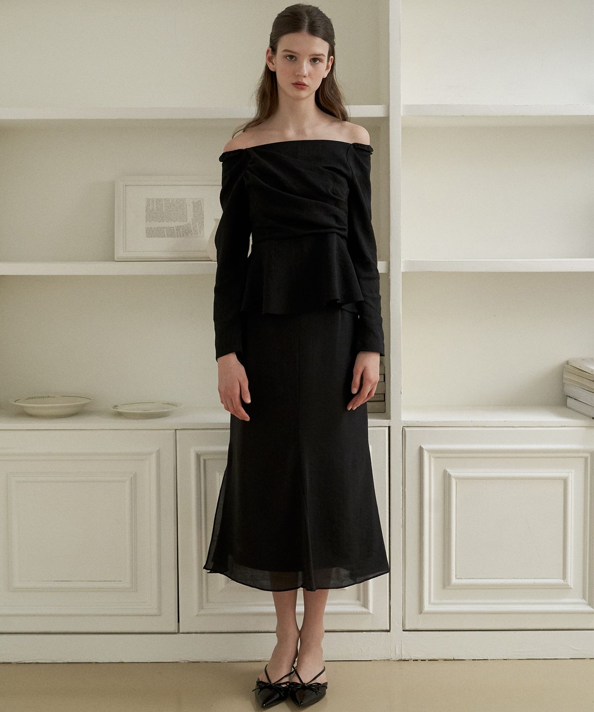 플로브(FLOVE) MUE MUE BLOUSE(BK)