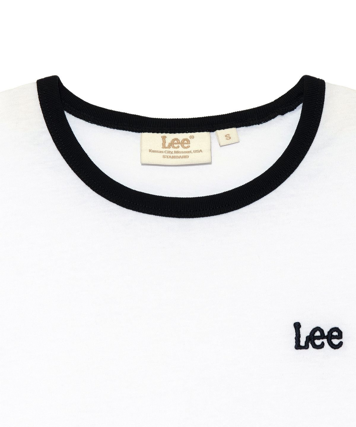 리(LEE) 우먼 스몰 트위치 로고 링거 티셔츠 화이트