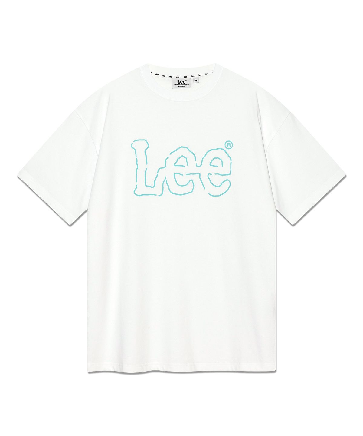리(LEE) 라인 트위치 로고 티셔츠 화이트