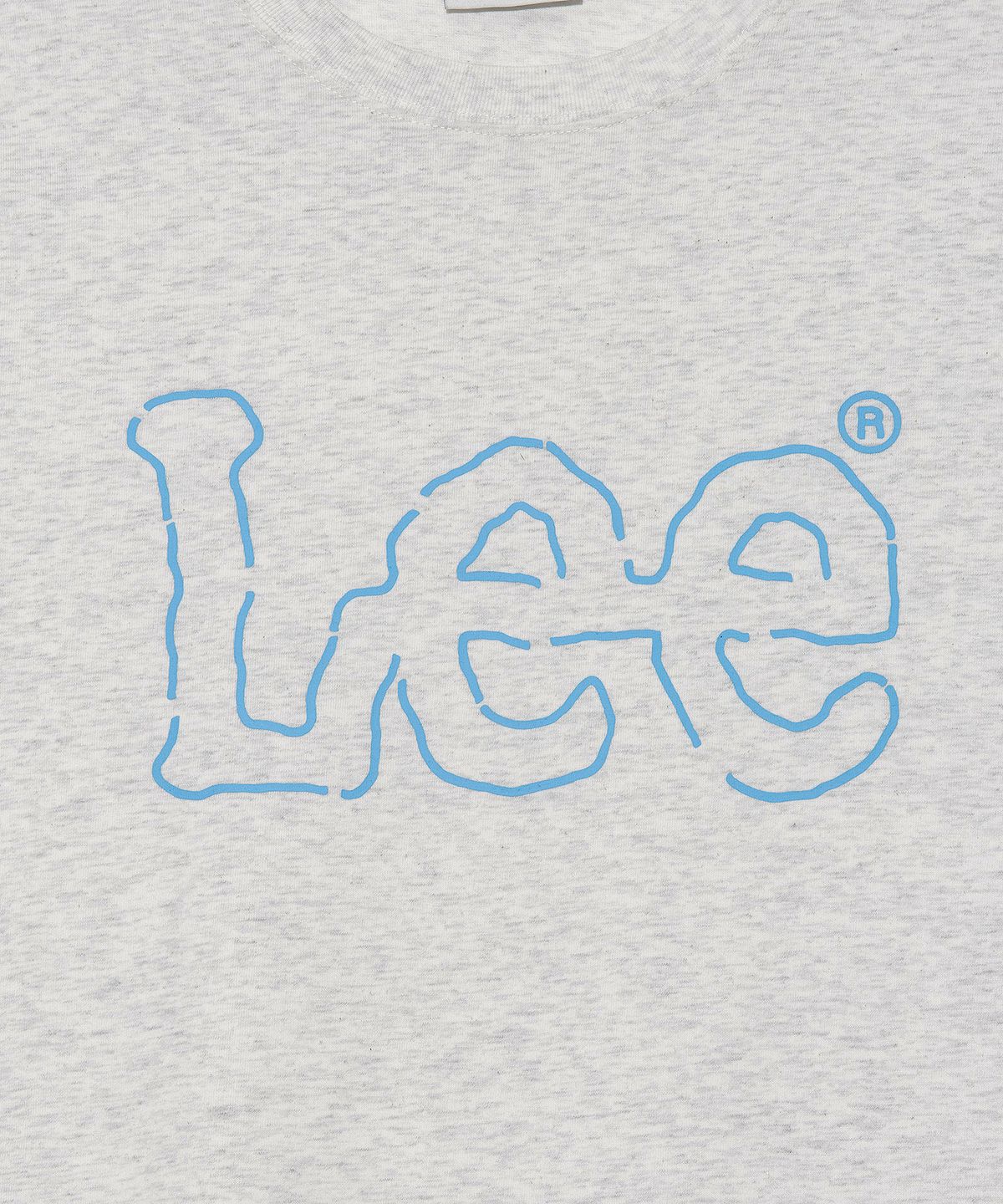 리(LEE) 라인 트위치 로고 티셔츠 라이트그레이