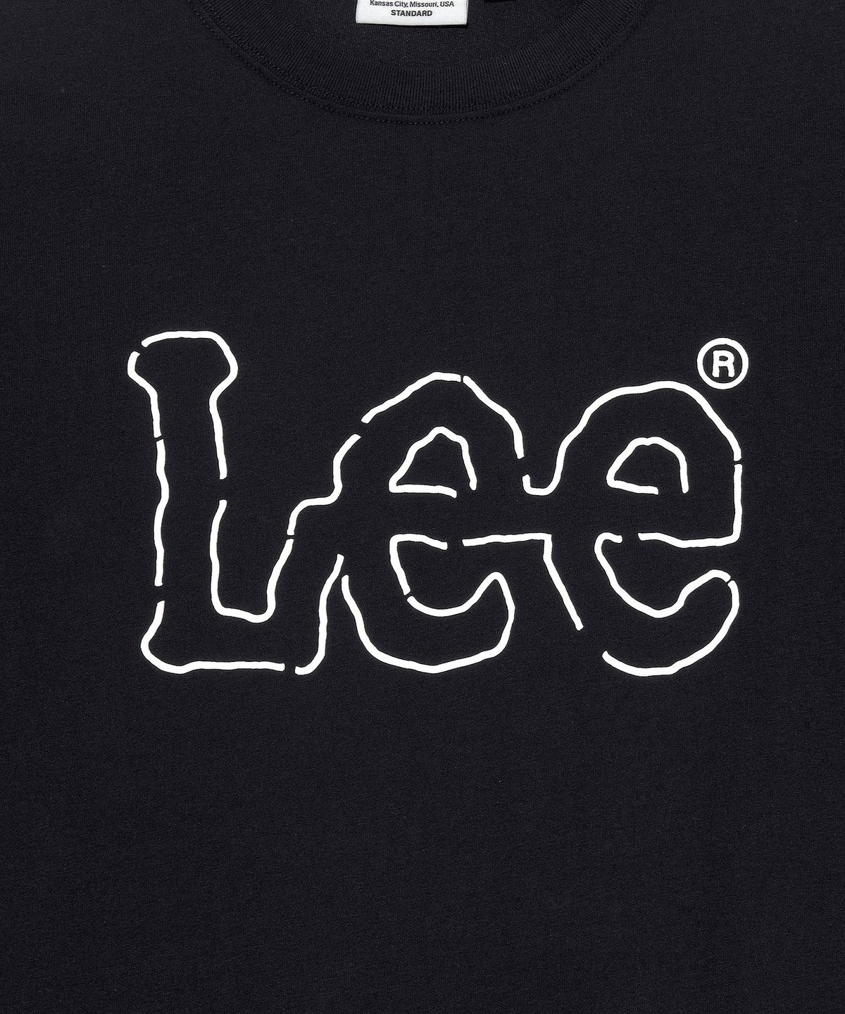 리(LEE) 라인 트위치 로고 티셔츠 블랙