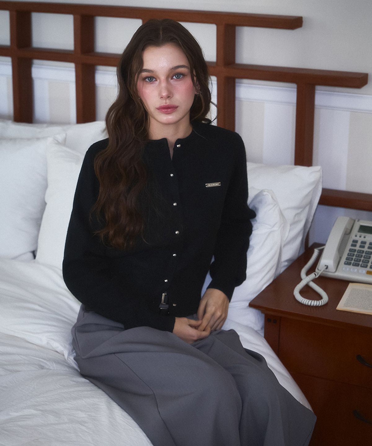 로제프란츠(ROSEFRANTZ) Nickel Round Cardigan [Black]