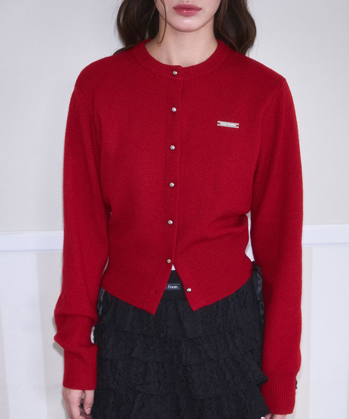 로제프란츠(ROSEFRANTZ) Nickel Round Cardigan [Red]