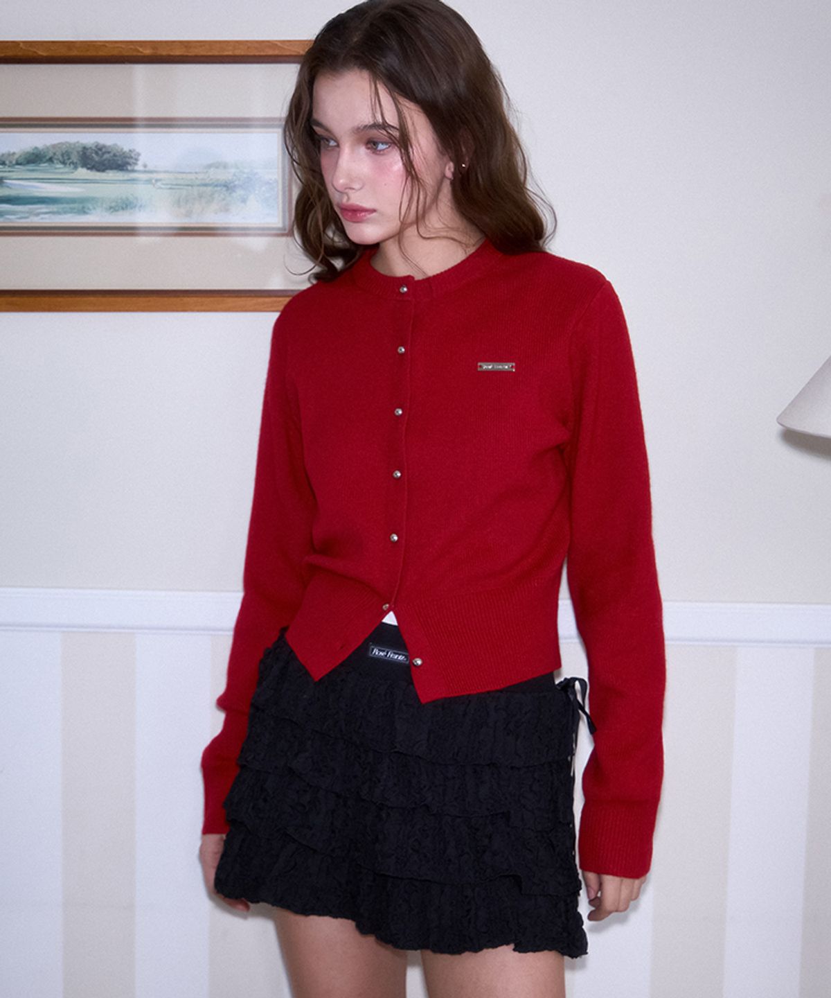 로제프란츠(ROSEFRANTZ) Nickel Round Cardigan [Red]