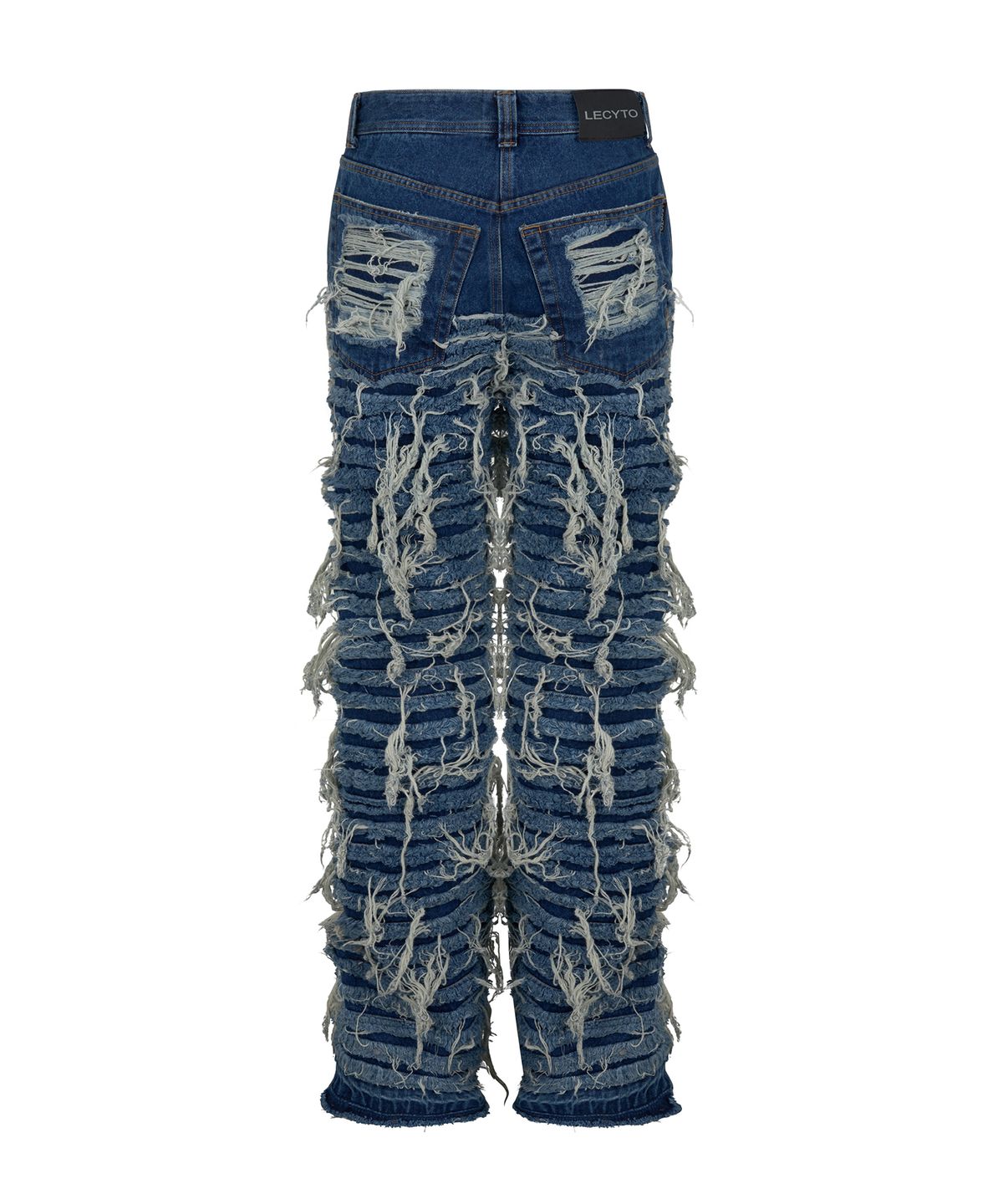 레씨토(LECYTO) Extreme Washed Crack Denim Pants_[Blue]