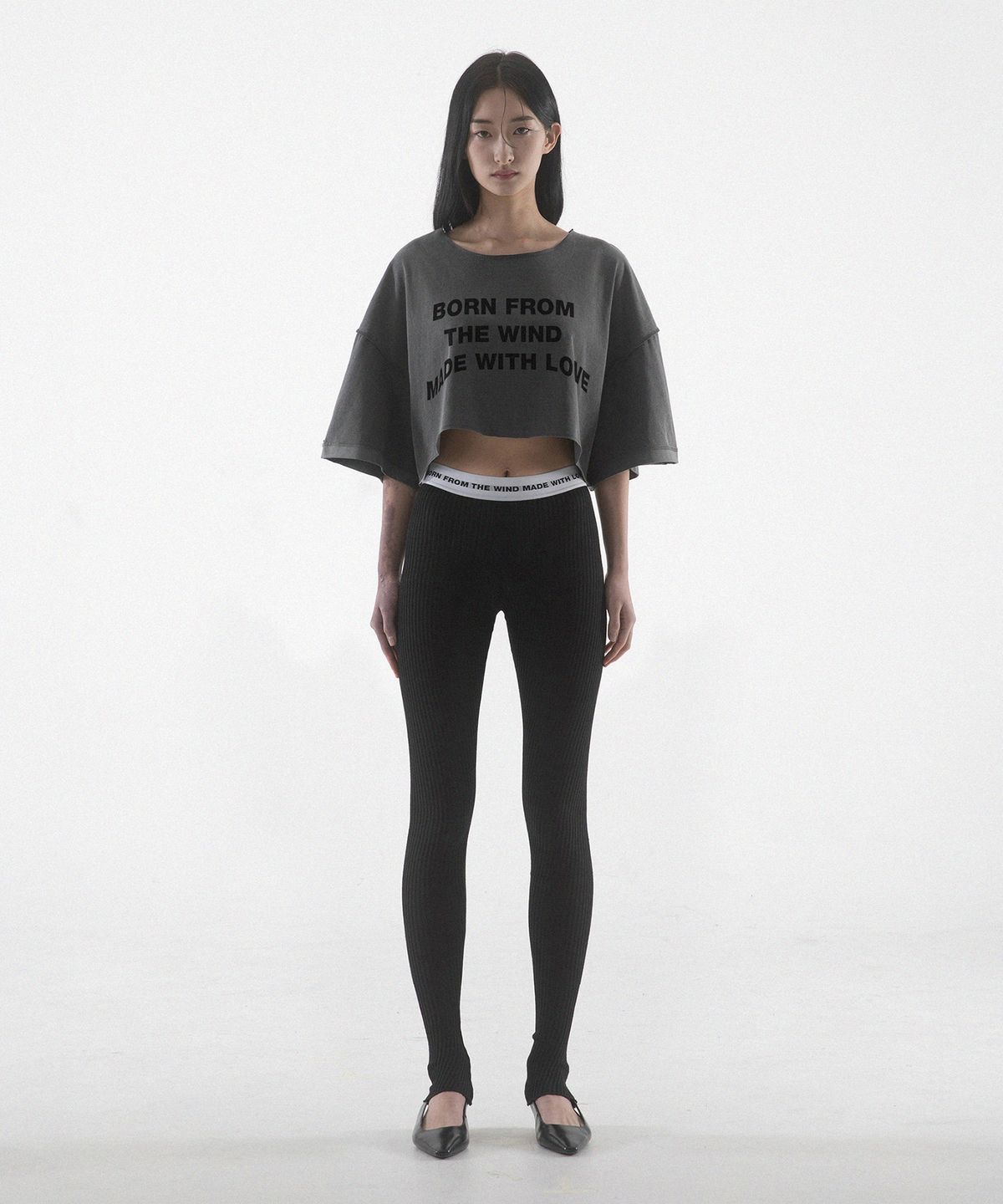 팬쇼(FANSHOW) MWL KNIT LEGGINGS - BLACK