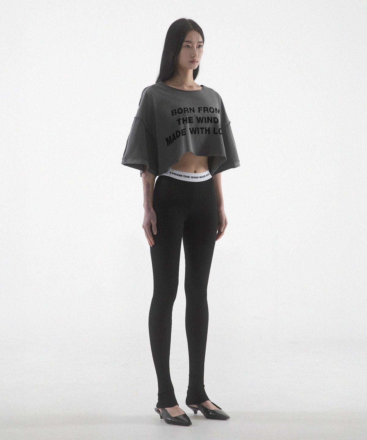 팬쇼(FANSHOW) MWL KNIT LEGGINGS - BLACK
