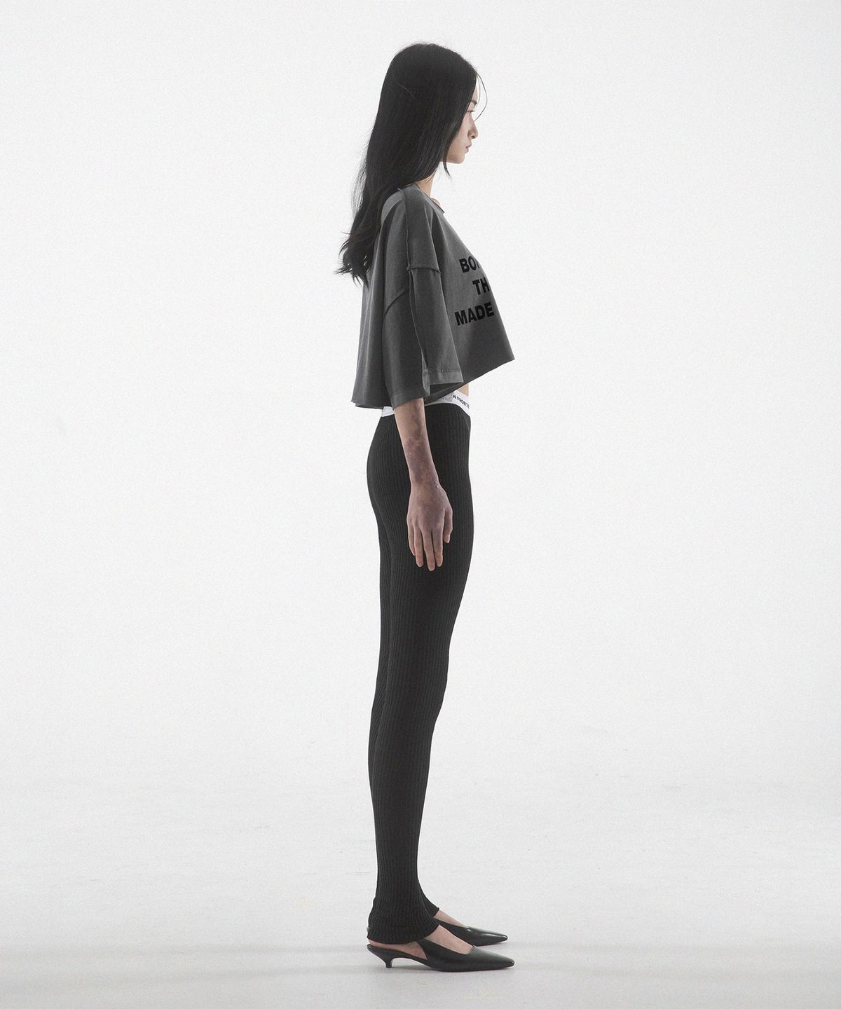 팬쇼(FANSHOW) MWL KNIT LEGGINGS - BLACK