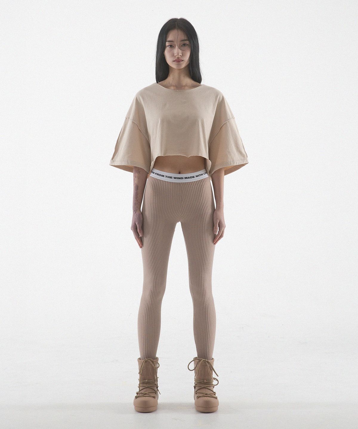 팬쇼(FANSHOW) MWL KNIT LEGGINGS - BEIGE