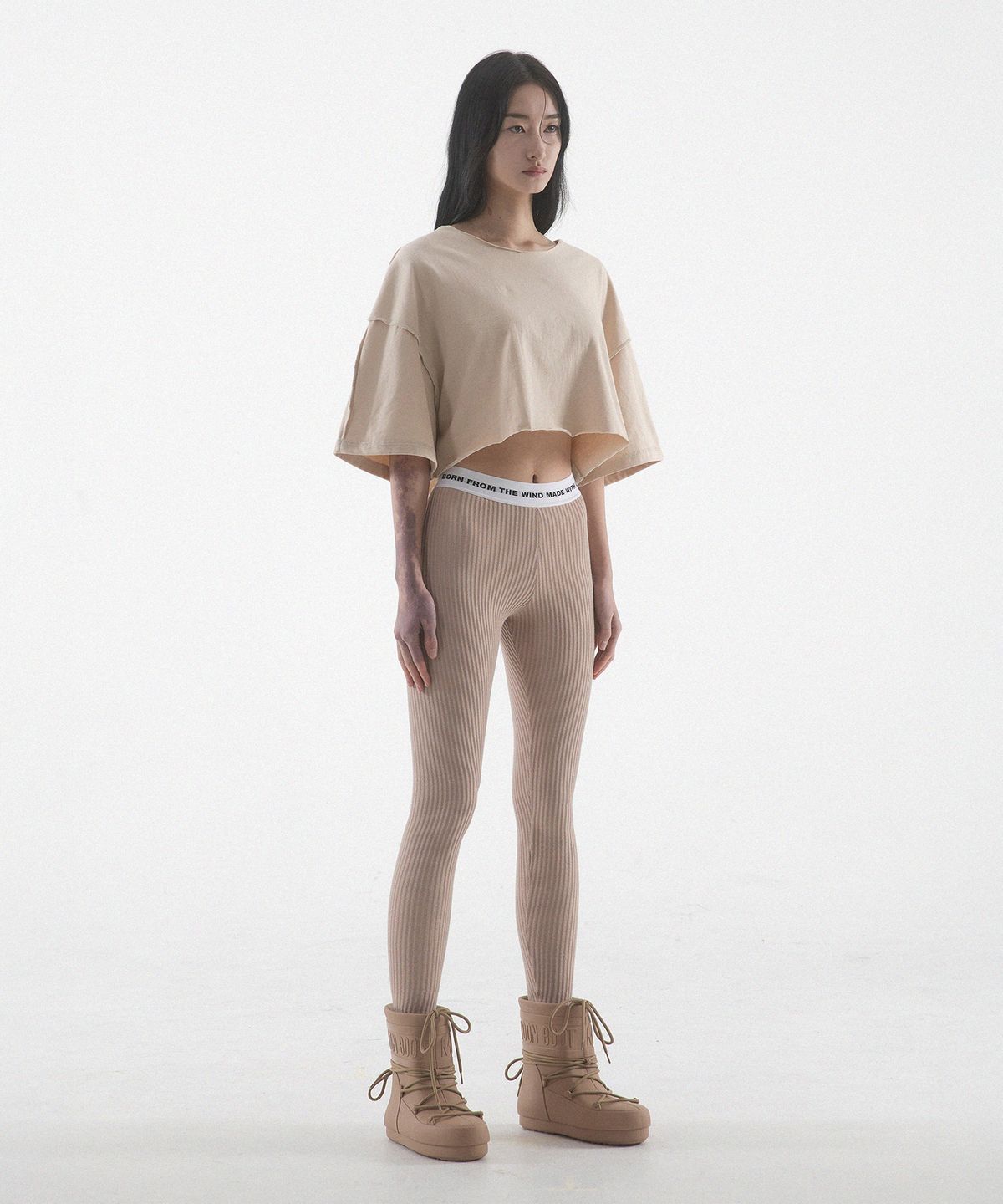 팬쇼(FANSHOW) MWL KNIT LEGGINGS - BEIGE