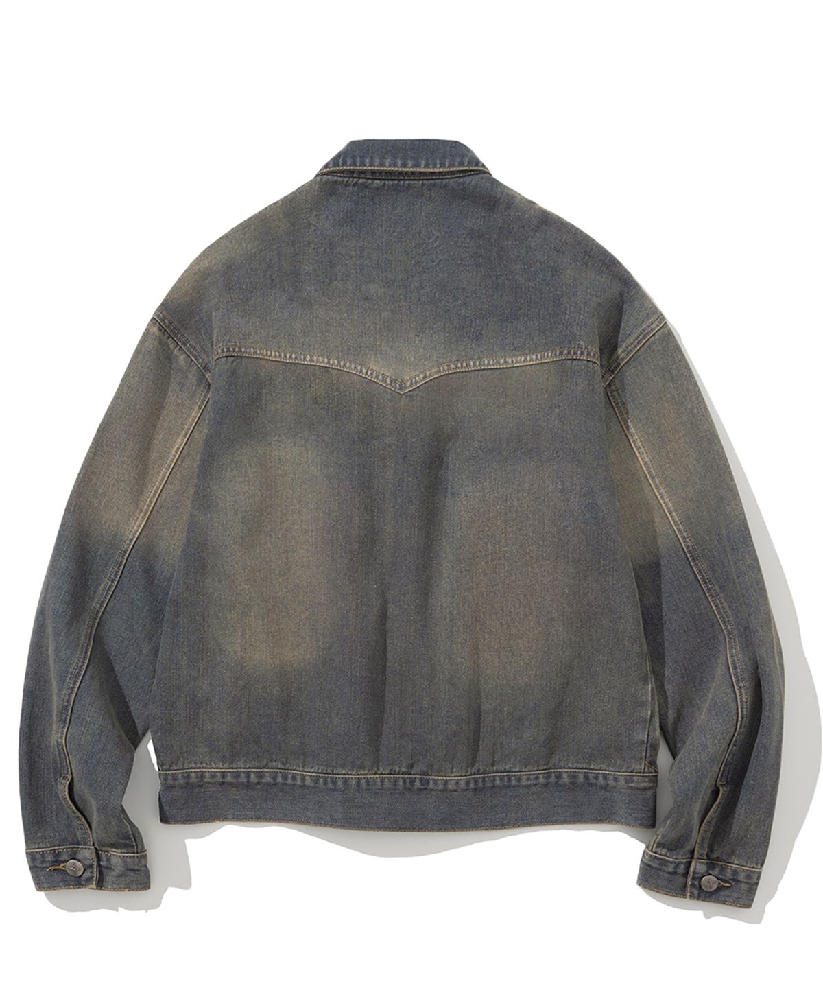 낫포너드(NOT4NERD) Western Curved Denim Jacket - Deep Blue