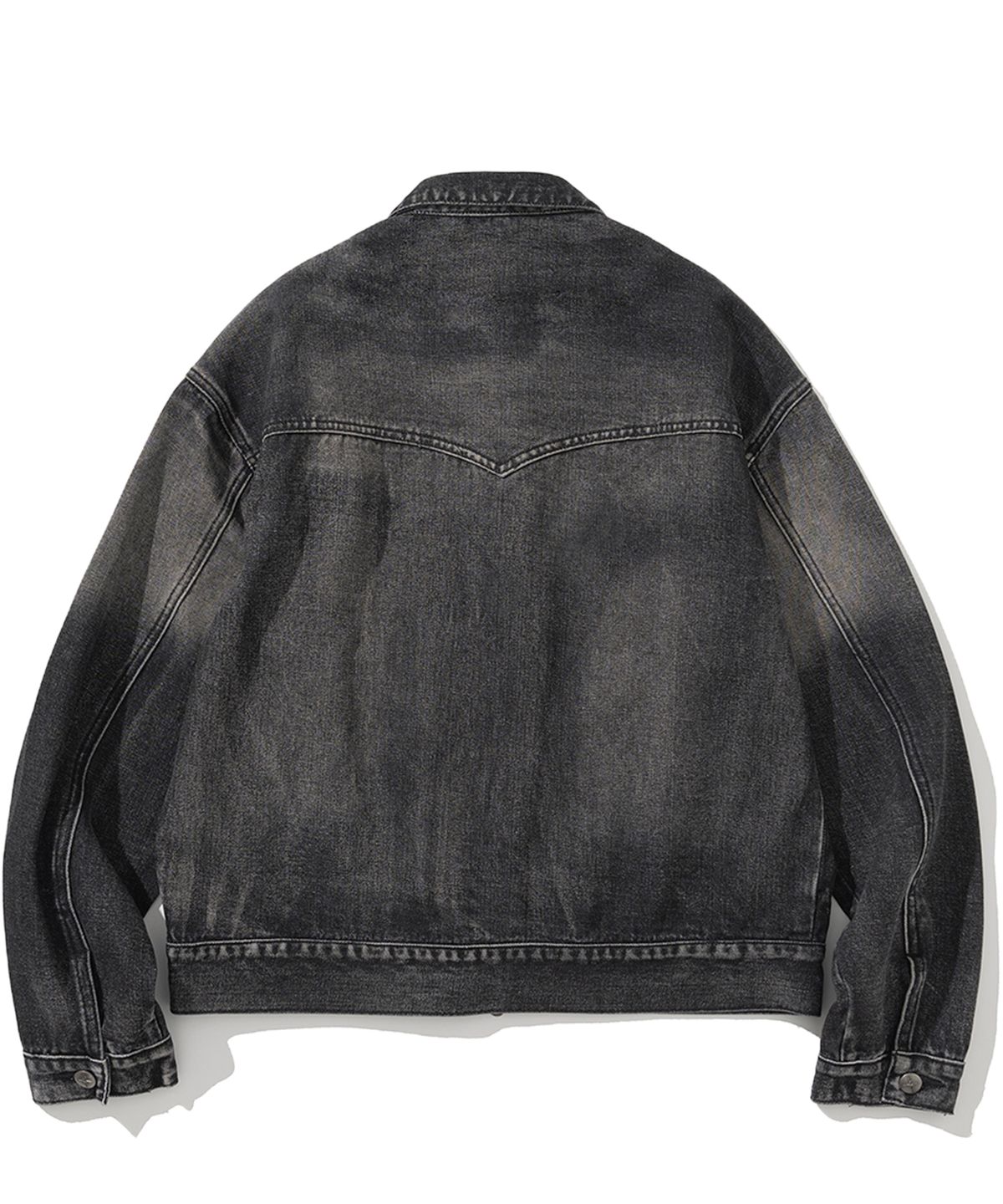 낫포너드(NOT4NERD) Western Curved Denim Jacket - Black