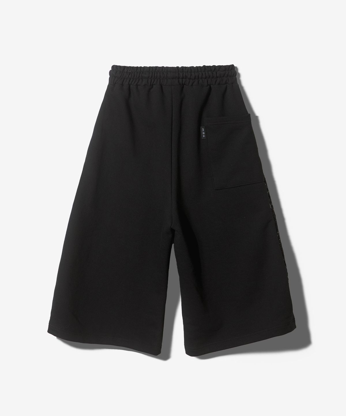 팬쇼(FANSHOW) SCISSORS TUCK SEE-THROUGH 3/4 PANTS - BLACK