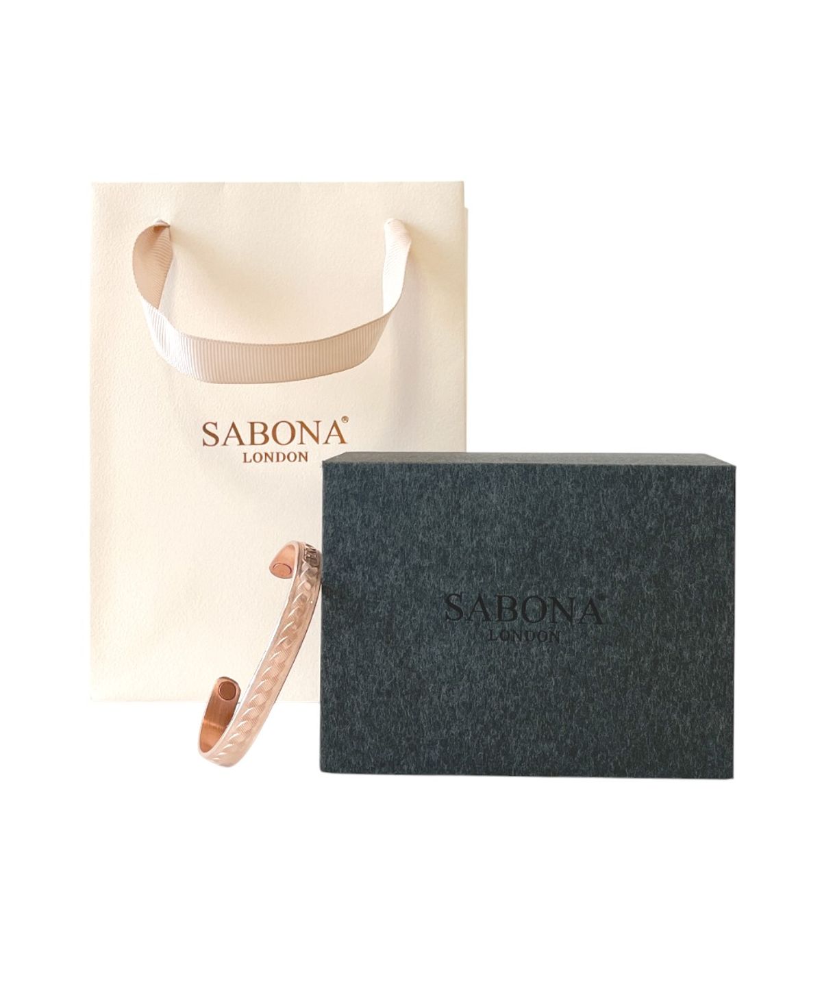 사보나 런던(SABONA LONDON) R536 로우프 로즈골드 플레이티드 코퍼 마그넷 뱅글