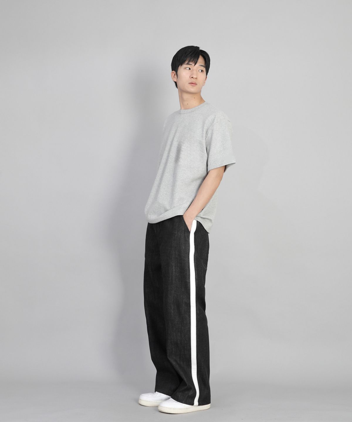 세인트크루(SAINTCREW) 화이트 P라인 EX와이드팬츠 PLW-341 데님 블랙