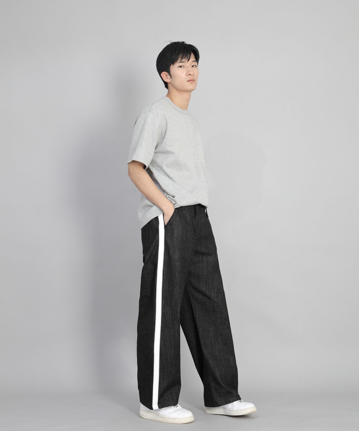 세인트크루(SAINTCREW) 화이트 P라인 EX와이드팬츠 PLW-341 데님 블랙