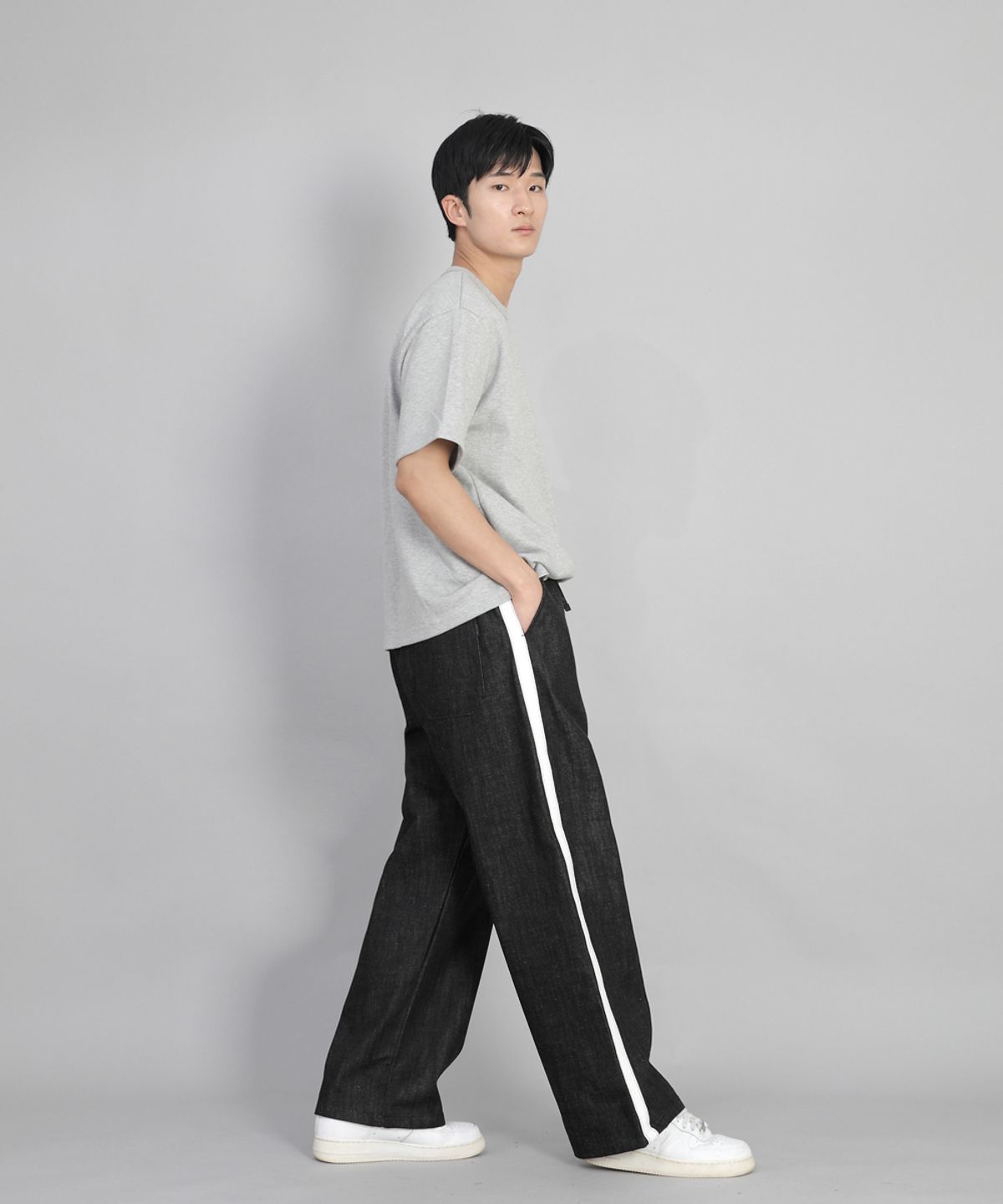 세인트크루(SAINTCREW) 화이트 P라인 EX와이드팬츠 PLW-341 데님 블랙