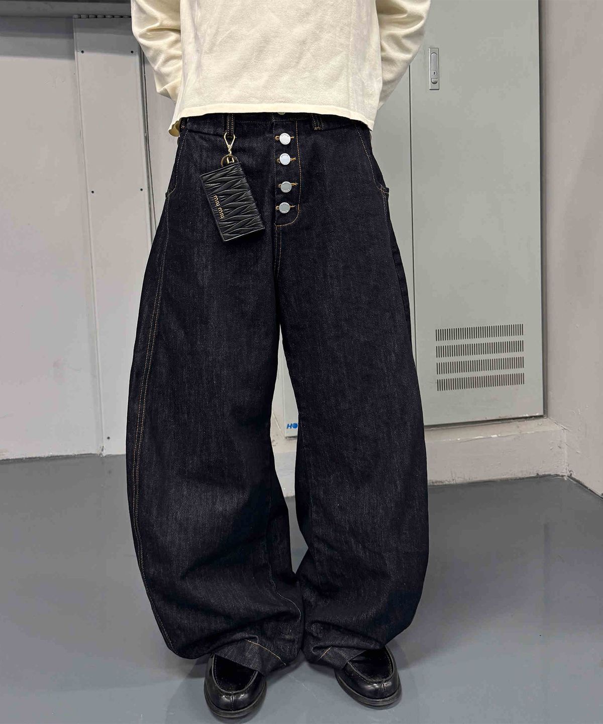 스팁(STEEPC) 80s*Curved denim_Fake button-fly