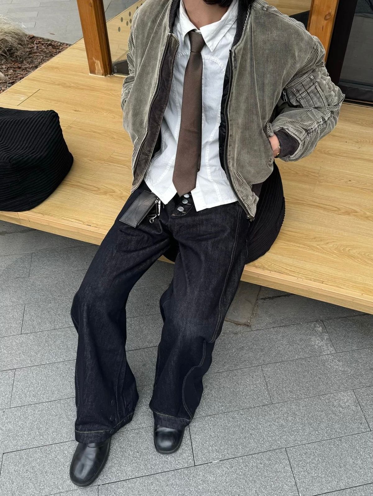 스팁(STEEPC) 80s*Curved denim_Fake button-fly