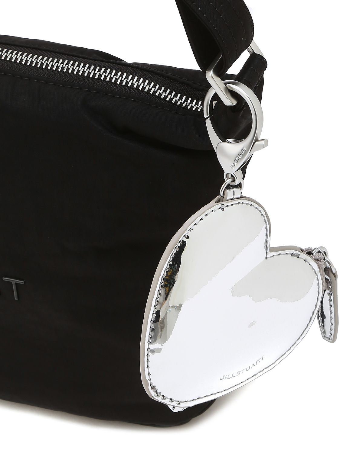 질스튜어트액세서리(JILLSTUART ACC) [젤리백] 블랙 하트참장식 나일론 호보형 숄더 겸 크로스백 S
