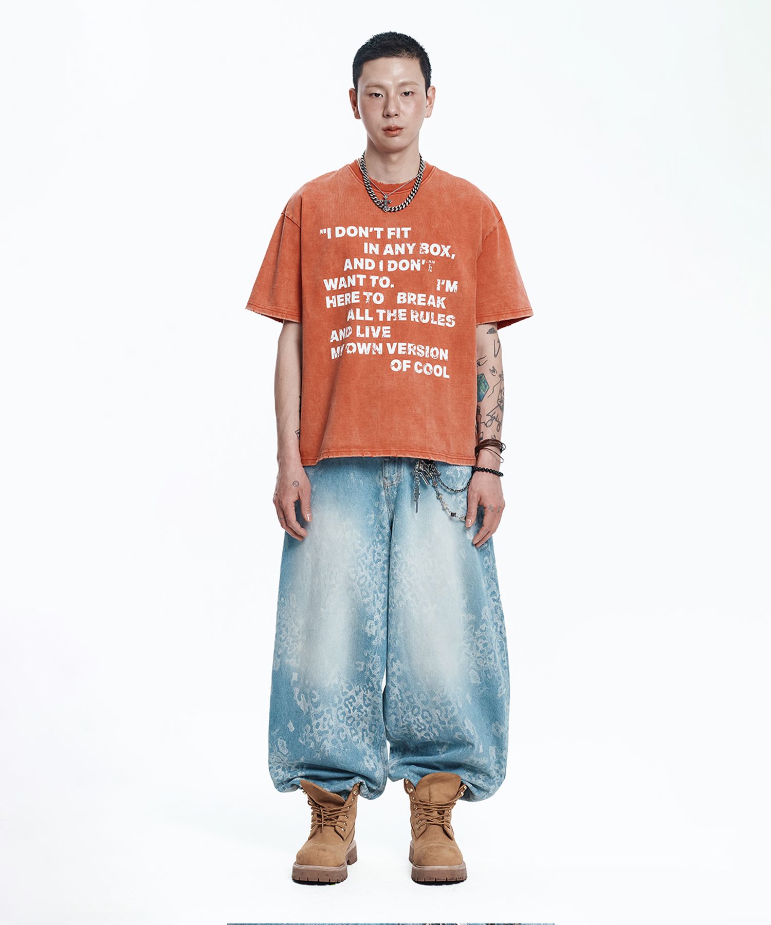 Tシャツ・カットソー [EASY NO EASY] WASHED CROP LETTERING TEE MUSINSA | EASY NO EASY Washed Crop Lettering Short Sleeve