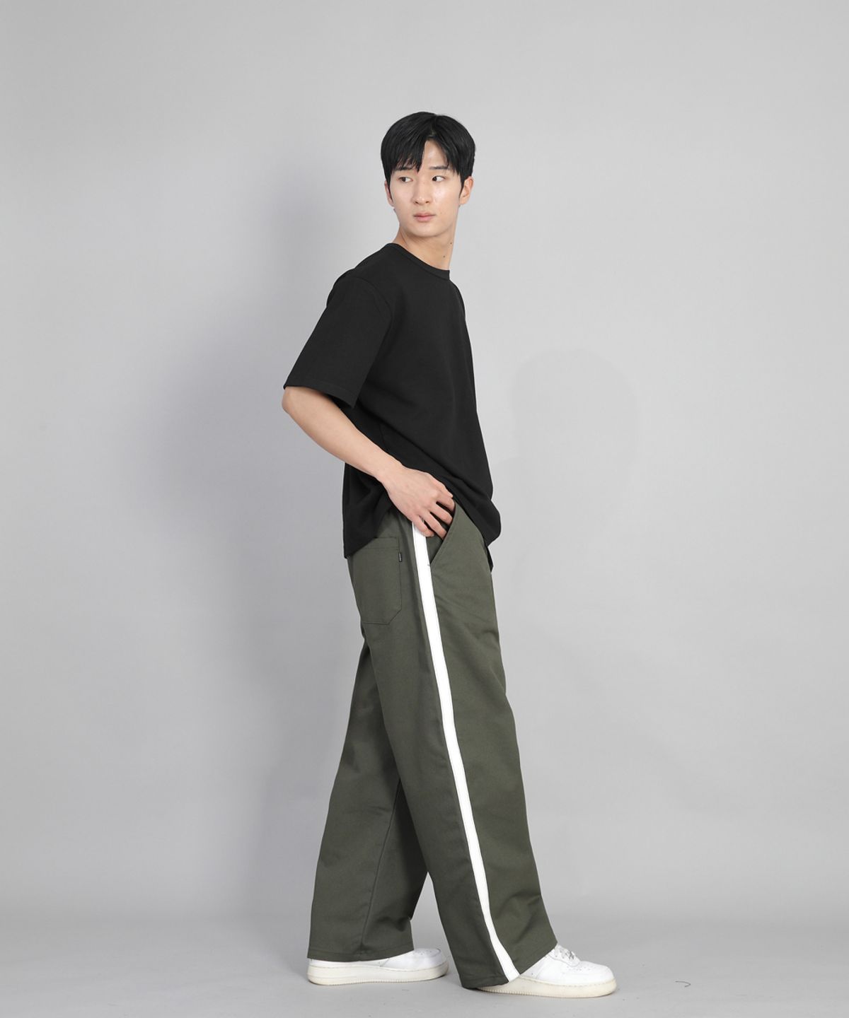 세인트크루(SAINTCREW) 화이트 P라인 EX와이드팬츠 PLW-341 카키