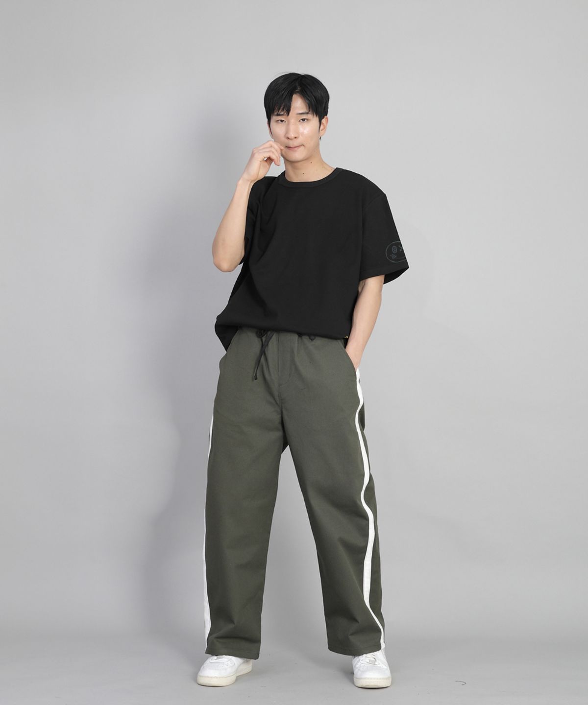 세인트크루(SAINTCREW) 화이트 P라인 EX와이드팬츠 PLW-341 카키