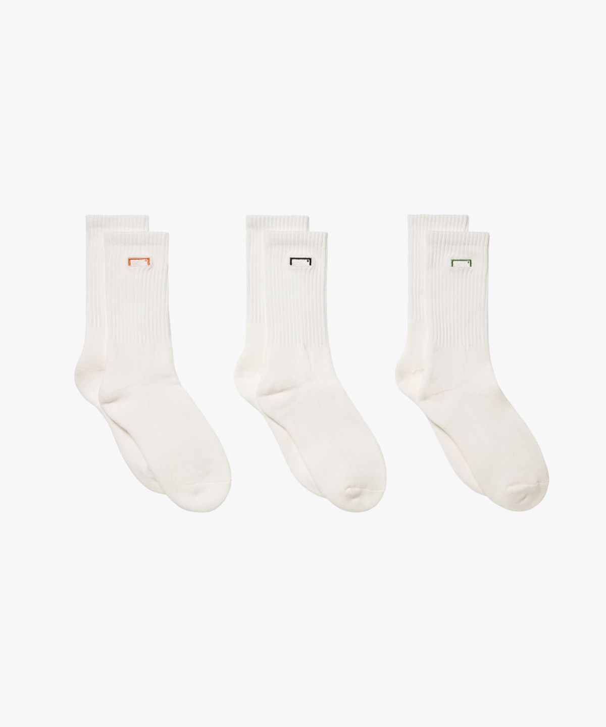골스튜디오(GOALSTUDIO) BOX LOGO SOCKS 3 PACK-WHITE