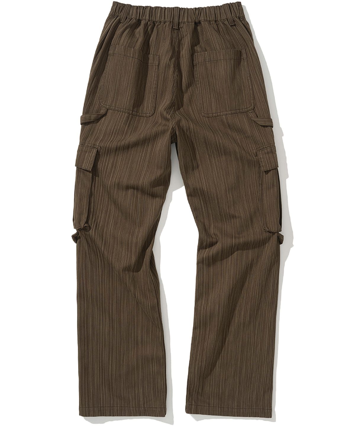 낫포너드(NOT4NERD) Stripe Cargo Flare Fit Pants - Brown
