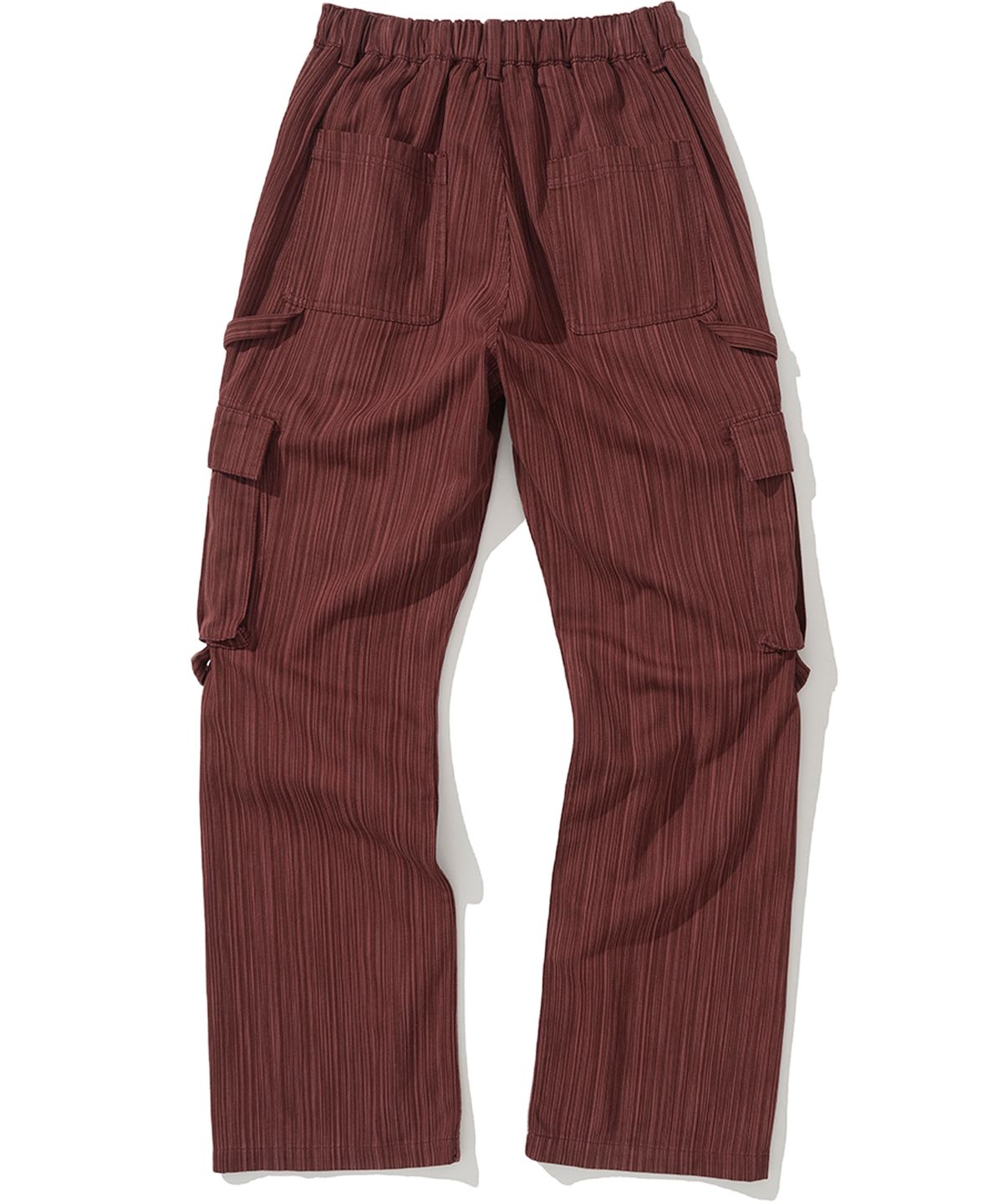 낫포너드(NOT4NERD) Stripe Cargo Flare Fit Pants - Red