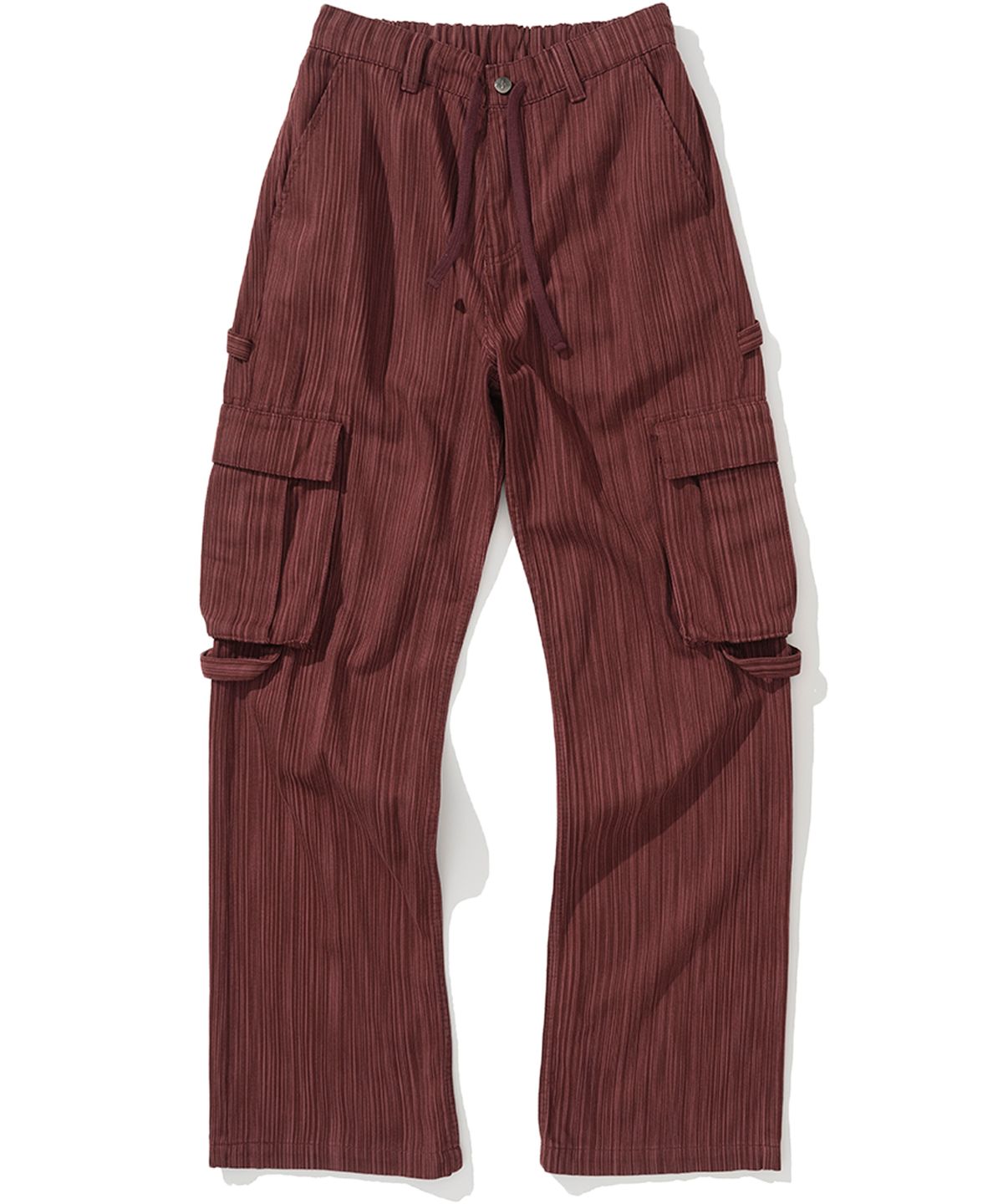 낫포너드(NOT4NERD) Stripe Cargo Flare Fit Pants - Red