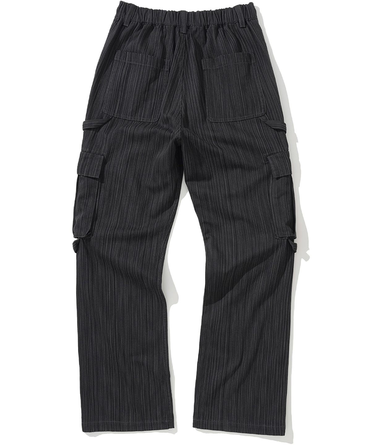 낫포너드(NOT4NERD) Stripe Cargo Flare Fit Pants - Charcoal